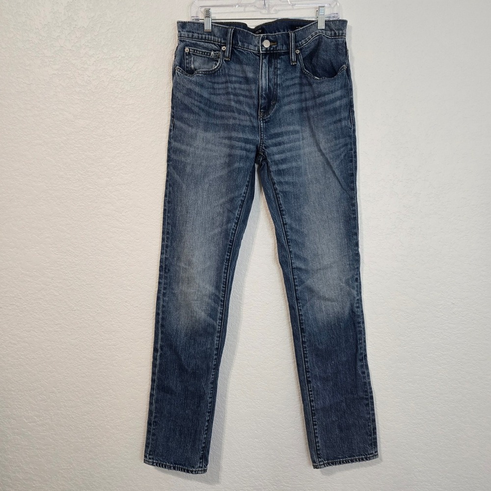 J Crew Flex Slim Fit Jeans Mens 34x34 Medium Wash Blue Denim Stretch